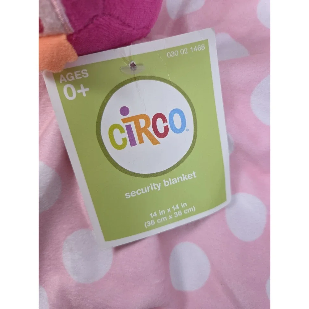 CIRCO Baby Girl Security Blanket LOVEY Plush OWL White DOT Satin Trim PINK NEW